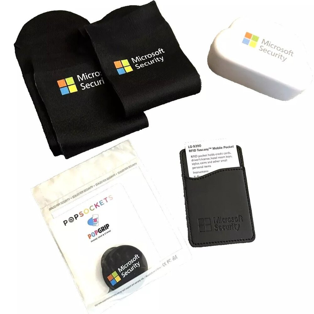 Microsoft Security Promotional Mobile Wallet Phone Holder Socks ETC